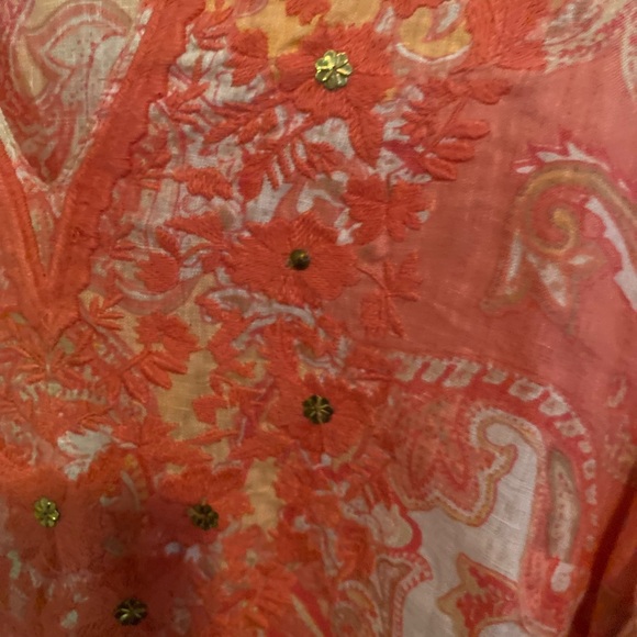 Pretty 100% linen shirt. Size L. Linen Charter Club. - Picture 2 of 4